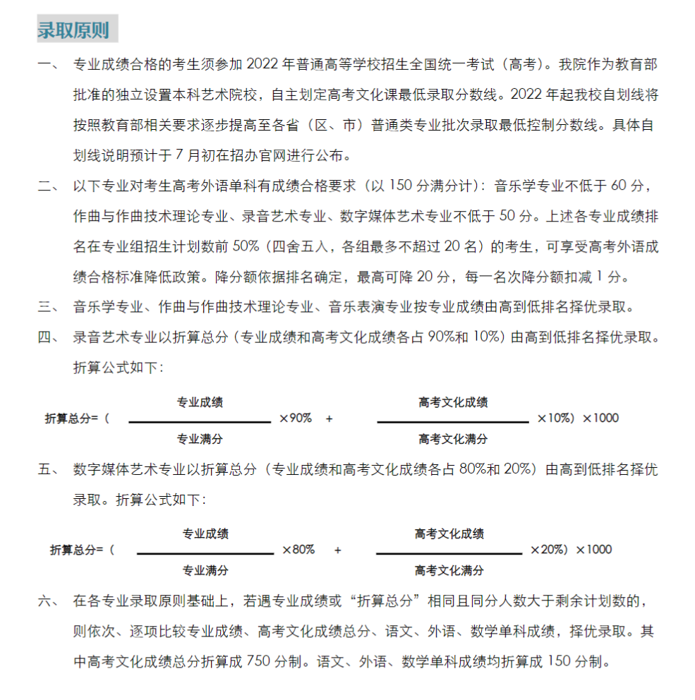 2022年上海音乐学院艺术类招生计划