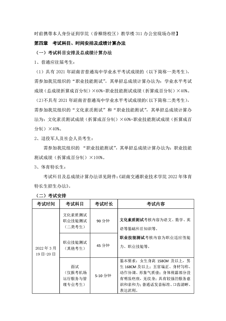 2022年湖南交通职业技术学院单招计划