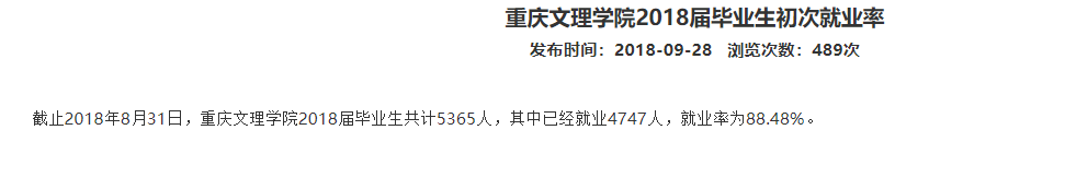 重庆文理学院就业率及就业前景怎么样（含2021届就业质量报告）