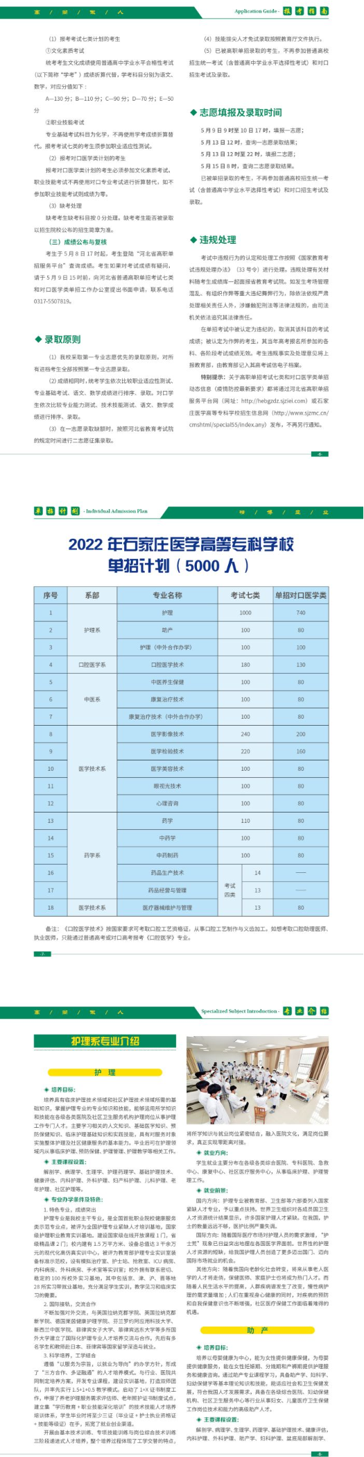 2022年石家庄医学高等专科学校单招简章