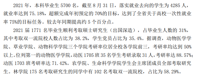 山西农业大学就业率及就业前景怎么样（含2020-2021学年本科教学质量报告）
