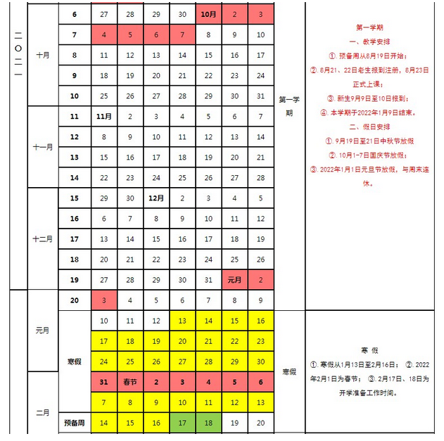 贵州工程应用技术学院寒假放假时间安排校历及什么时候开学时间规定