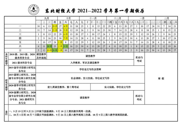 东北财经大学寒假放假时间安排校历及什么时候开学时间规定