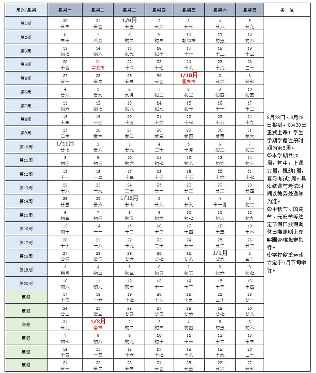 唐山师范学院寒假放假时间安排校历及什么时候开学时间规定