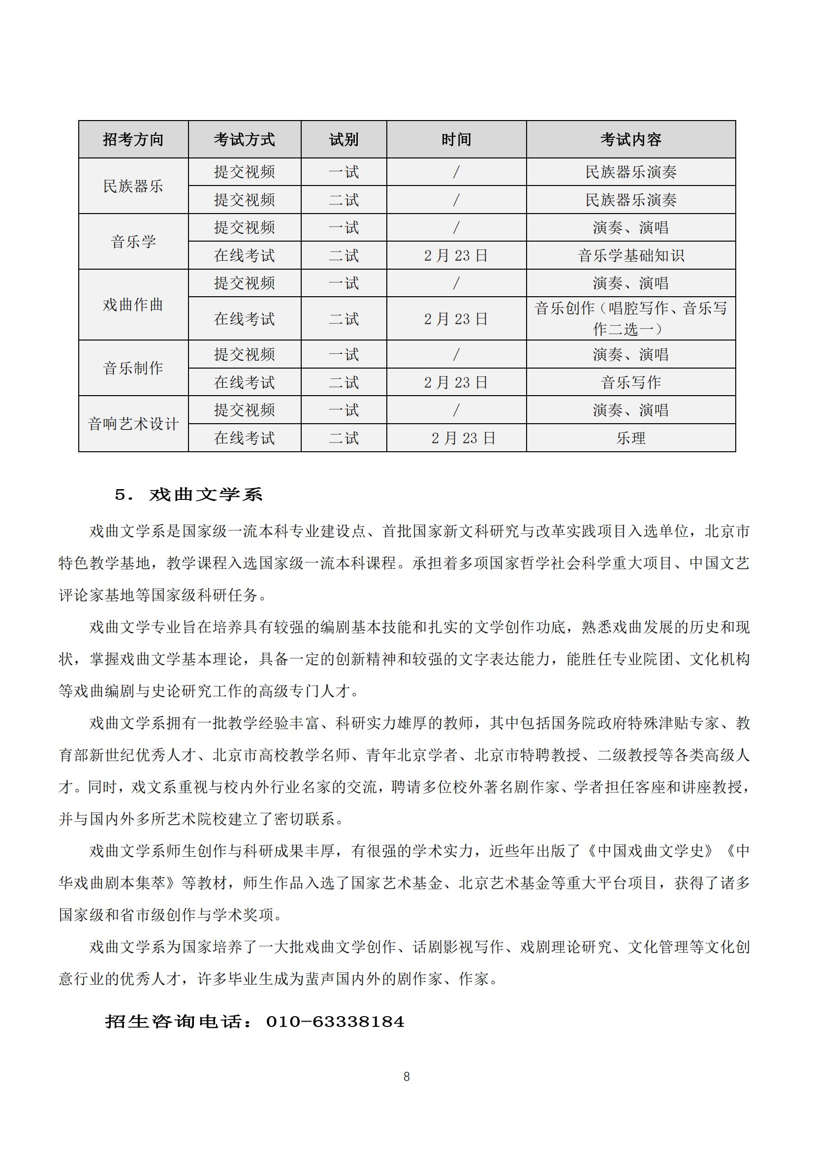 2022年中国戏曲学院艺术类招生简章